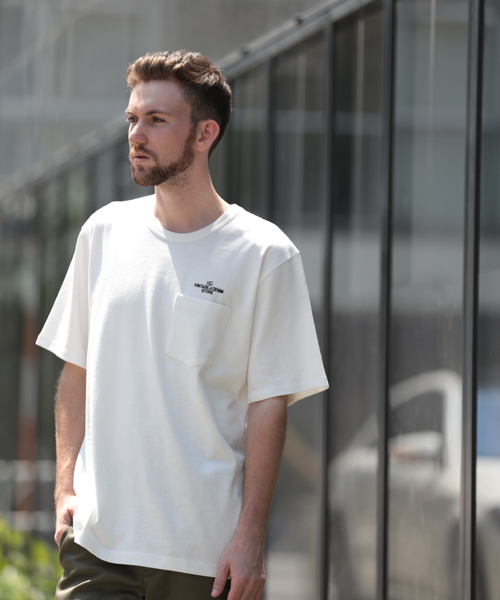 Denime（ドゥニーム）の「【取扱店舗限定】USAスラブビッグシルエットプリントポケットTシャツ（Tシャツ/カットソー・メンズ・カーキ/ブラック/ホワイト/ブラウン・MEDIUM/LARGE/SMALL）」の5枚目の写真