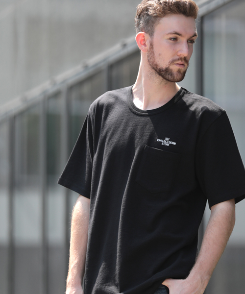 Denime（ドゥニーム）の「【取扱店舗限定】USAスラブビッグシルエットプリントポケットTシャツ（Tシャツ/カットソー・メンズ・カーキ/ブラック/ホワイト/ブラウン・MEDIUM/LARGE/SMALL）」の6枚目の写真