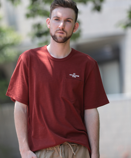 Denime（ドゥニーム）の「【取扱店舗限定】USAスラブビッグシルエットプリントポケットTシャツ（Tシャツ/カットソー・メンズ・カーキ/ブラック/ホワイト/ブラウン・MEDIUM/LARGE/SMALL）」の9枚目の写真