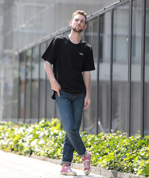 Denime（ドゥニーム）の「【取扱店舗限定】USAスラブビッグシルエットプリントポケットTシャツ（Tシャツ/カットソー・メンズ・カーキ/ブラック/ホワイト/ブラウン・MEDIUM/LARGE/SMALL）」の16枚目の写真