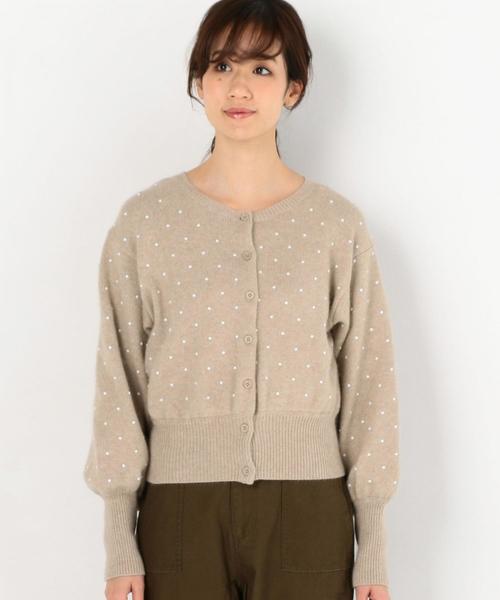 Another Edition(アナザーエディション)の「メタルドットカーディガン(カーディガン/ボレロ・レディース・ベージュ/ネイビー・FREE)」の4枚目の写真