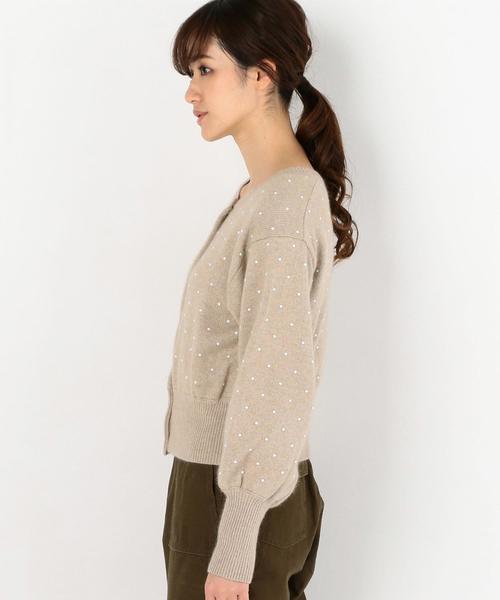 Another Edition(アナザーエディション)の「メタルドットカーディガン(カーディガン/ボレロ・レディース・ベージュ/ネイビー・FREE)」の5枚目の写真