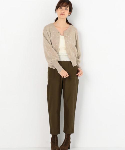 Another Edition(アナザーエディション)の「メタルドットカーディガン(カーディガン/ボレロ・レディース・ベージュ/ネイビー・FREE)」の6枚目の写真