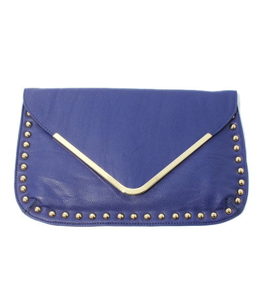 ROSE BUD（ローズバッド）の「YZ2342D STUDS TRIM CLUTCH BAG（クラッチバッグ・レディース・ブラック/ロイヤルブルー・ONE SIZE）」の2枚目の写真