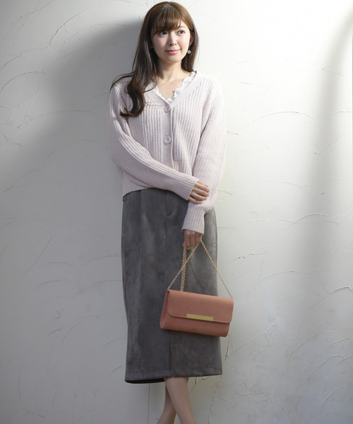 rps（アールピーエス）の「カップ付きストレッチレース長袖Tシャツ（Tシャツ/カットソー・レディース・ブラック/アイボリー/ラベンダー/グレイッシュベージュ・M）」の9枚目の写真