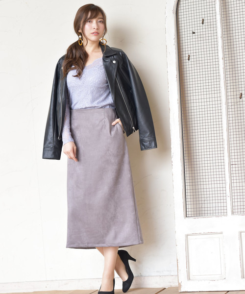 rps（アールピーエス）の「カップ付きストレッチレース長袖Tシャツ（Tシャツ/カットソー・レディース・ブラック/アイボリー/ラベンダー/グレイッシュベージュ・M）」の6枚目の写真