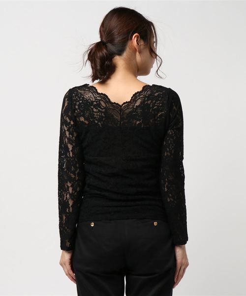 rps（アールピーエス）の「カップ付きストレッチレース長袖Tシャツ（Tシャツ/カットソー・レディース・ブラック/アイボリー/ラベンダー/グレイッシュベージュ・M）」の16枚目の写真