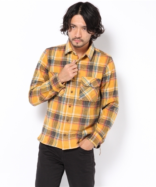 Denime(ドゥニーム)の「チェックワークシャツ(シャツ/ブラウス・メンズ・ブラウン/アイボリー/グリーン/ネイビー/イエロー/レッド/オレンジ・MEDIUM/LARGE)」の6枚目の写真