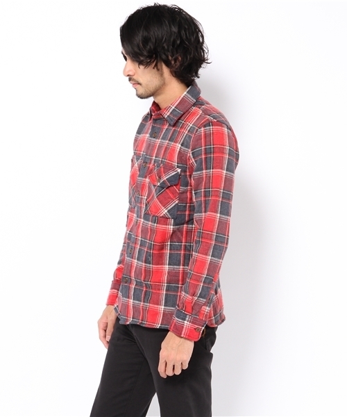 Denime(ドゥニーム)の「チェックワークシャツ(シャツ/ブラウス・メンズ・ブラウン/アイボリー/グリーン/ネイビー/イエロー/レッド/オレンジ・MEDIUM/LARGE)」の8枚目の写真