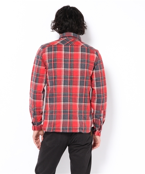 Denime(ドゥニーム)の「チェックワークシャツ(シャツ/ブラウス・メンズ・ブラウン/アイボリー/グリーン/ネイビー/イエロー/レッド/オレンジ・MEDIUM/LARGE)」の9枚目の写真