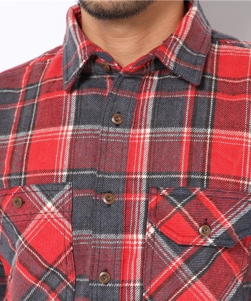 Denime(ドゥニーム)の「チェックワークシャツ(シャツ/ブラウス・メンズ・ブラウン/アイボリー/グリーン/ネイビー/イエロー/レッド/オレンジ・MEDIUM/LARGE)」の10枚目の写真