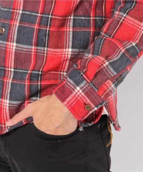 Denime(ドゥニーム)の「チェックワークシャツ(シャツ/ブラウス・メンズ・ブラウン/アイボリー/グリーン/ネイビー/イエロー/レッド/オレンジ・MEDIUM/LARGE)」の11枚目の写真