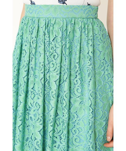 JILL STUART（ジルスチュアート）の「◆メル ミディ丈レーススカート（スカート・レディース・グリーン/オレンジ・2/4）」の7枚目の写真