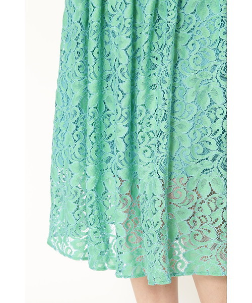 JILL STUART（ジルスチュアート）の「◆メル ミディ丈レーススカート（スカート・レディース・グリーン/オレンジ・2/4）」の6枚目の写真