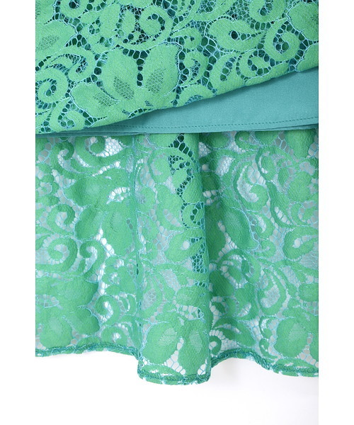 JILL STUART（ジルスチュアート）の「◆メル ミディ丈レーススカート（スカート・レディース・グリーン/オレンジ・2/4）」の4枚目の写真