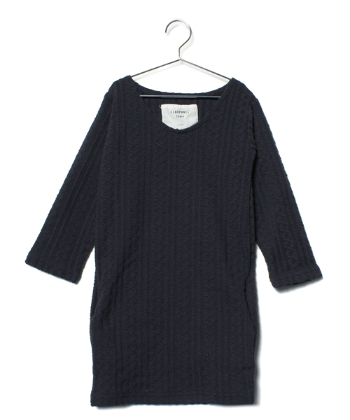 CIAOPANIC TYPY（チャオパニックティピー）の「【スペシャルプライス】KID'Sケーブルスムースワンピース（ワンピース・キッズ・オレンジ/キャメル/ネイビー/ブラック・85/105/125）」の3枚目の写真