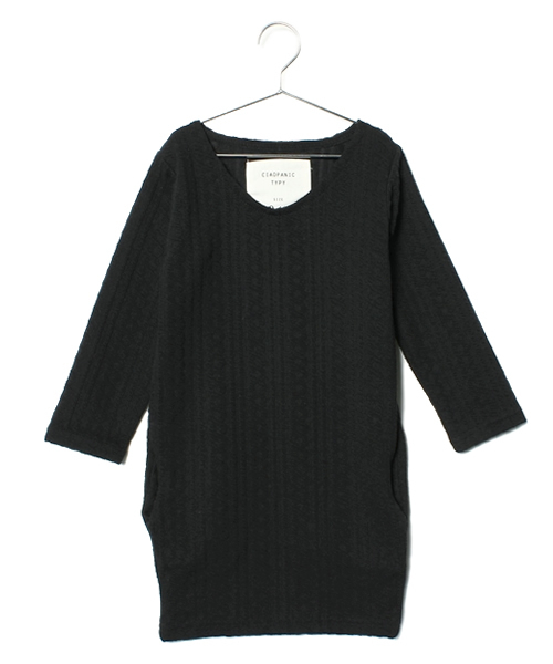 CIAOPANIC TYPY（チャオパニックティピー）の「【スペシャルプライス】KID'Sケーブルスムースワンピース（ワンピース・キッズ・オレンジ/キャメル/ネイビー/ブラック・85/105/125）」の2枚目の写真