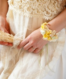 ミモザとシロツメ草のバングル＊