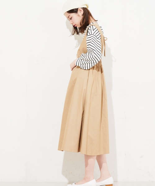 natural couture（ナチュラルクチュール）の「Ｖネックジャンスカ（ワンピース・レディース・ベージュ/ブラック・FREE）」の13枚目の写真