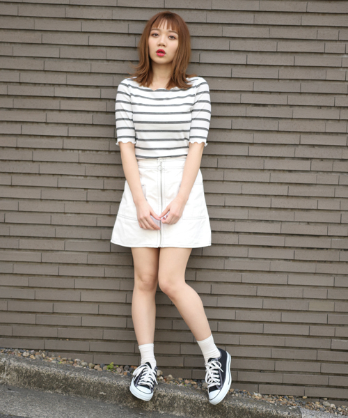 apres jour（アプレジュール）の「配色ステッチスカート【ZOZOTOWN限定アイテム】（スカート・レディース・ブラック/オフホワイト・フリー）」の18枚目の写真