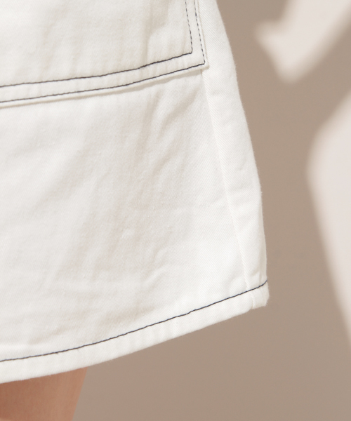 apres jour（アプレジュール）の「配色ステッチスカート【ZOZOTOWN限定アイテム】（スカート・レディース・ブラック/オフホワイト・フリー）」の6枚目の写真