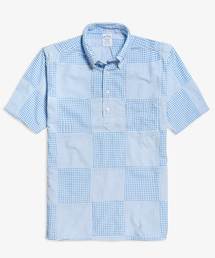 BROOKS BROTHERS | コットン シアサッカー パッチワーク ショートスリーブ プルオーバーシャツ Regent Fit(シャツ/ブラウス)