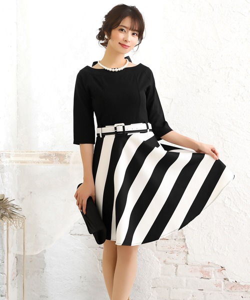 フレア七分袖ドッキングワンピース ワンピース Ninarobe ニーナローブ のファッション通販 Zozotown