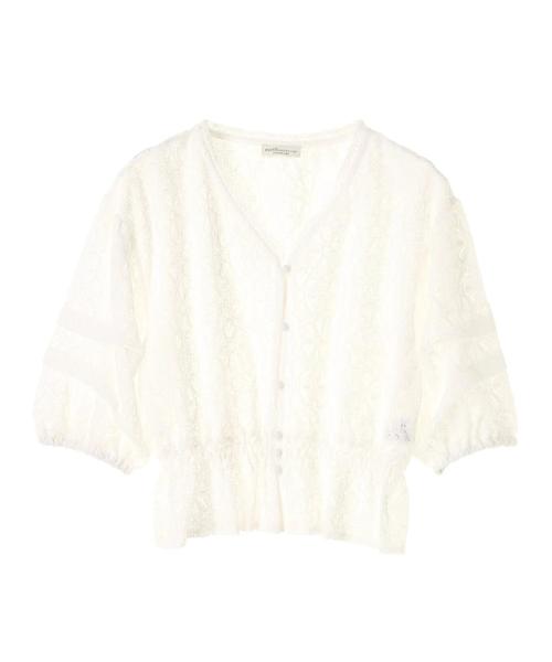 earth music&ecology（アースミュージックアンドエコロジー）の「・レースタックボリューム袖ブラウス ●（シャツ/ブラウス・レディース・ブラック/レッド/アイボリー・FREE）」の9枚目の写真