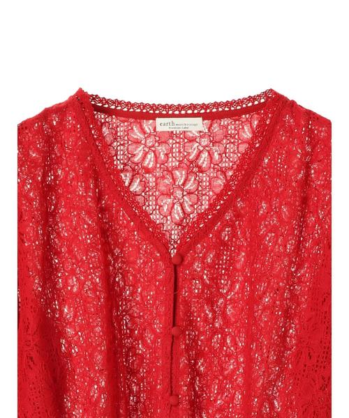 earth music&ecology（アースミュージックアンドエコロジー）の「・レースタックボリューム袖ブラウス ●（シャツ/ブラウス・レディース・ブラック/レッド/アイボリー・FREE）」の14枚目の写真