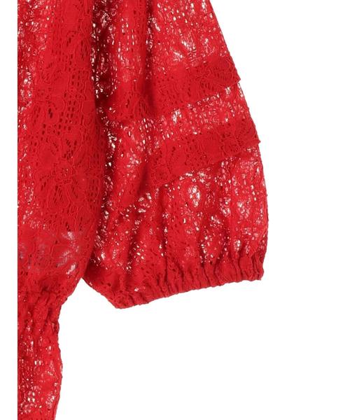 earth music&ecology（アースミュージックアンドエコロジー）の「・レースタックボリューム袖ブラウス ●（シャツ/ブラウス・レディース・ブラック/レッド/アイボリー・FREE）」の15枚目の写真