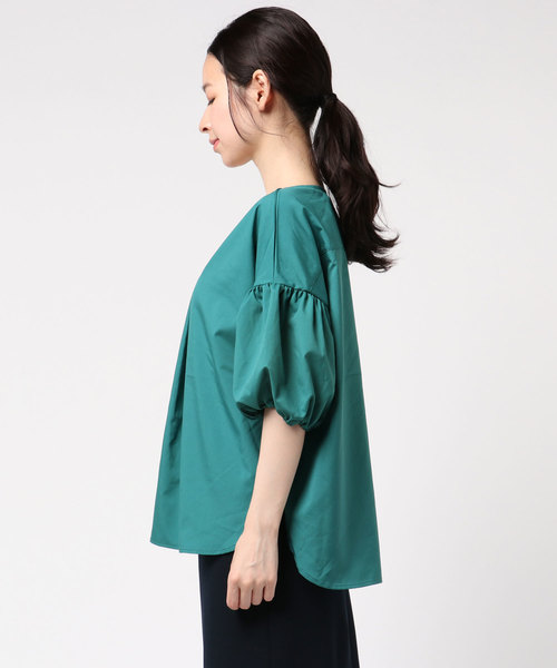 natural couture（ナチュラルクチュール）の「ボリューム袖Ｖネックブラウス（シャツ/ブラウス・レディース・ブラック/ドット/ピンク/ベージュ/ターコイズブルー/オフホワイト・FREE）」の7枚目の写真