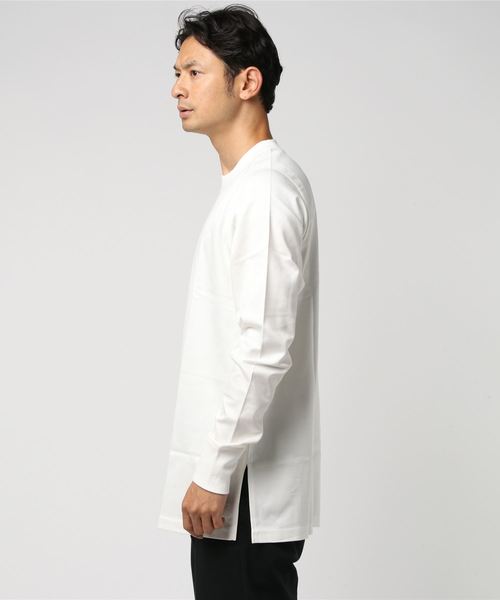 FIT MIHARAYASUHIRO（フィットミハラヤスヒロ）の「【FIT MIHARA YASUHIRO】Fine Cotton Long T-shirt（Tシャツ/カットソー・メンズ・ダークグリーン/ホワイト・44/46）」の3枚目の写真