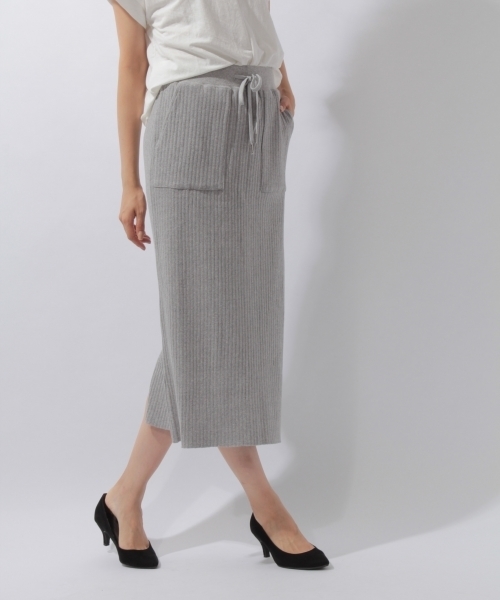 laboratory work（ラボラトリーワーク）の「ワイドテレコカットスカート（スカート・レディース・チャコールグレー/オフホワイト/杢グレー・MEDIUM）」の7枚目の写真