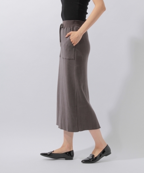 laboratory work（ラボラトリーワーク）の「ワイドテレコカットスカート（スカート・レディース・チャコールグレー/オフホワイト/杢グレー・MEDIUM）」の10枚目の写真