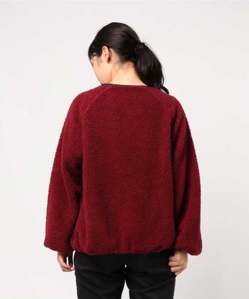 CONVERSE(コンバース)の「<コンバース>ロゴ刺しゅう入りボアブルゾン(ブルゾン・レディース・ブラック/アイボリー/ボルドー・MEDIUM/LARGE)」の5枚目の写真