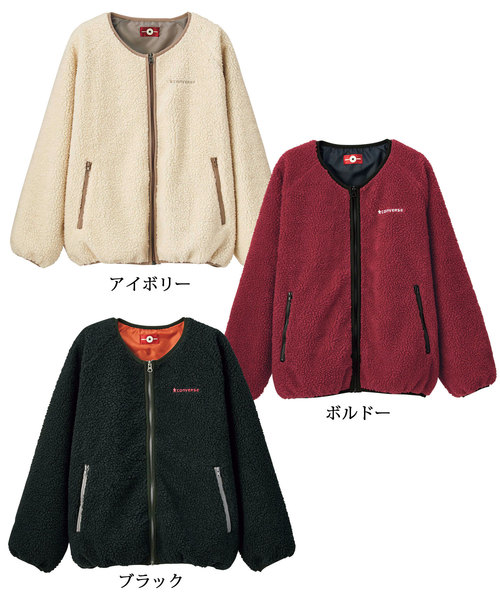 CONVERSE(コンバース)の「<コンバース>ロゴ刺しゅう入りボアブルゾン(ブルゾン・レディース・ブラック/アイボリー/ボルドー・MEDIUM/LARGE)」の16枚目の写真