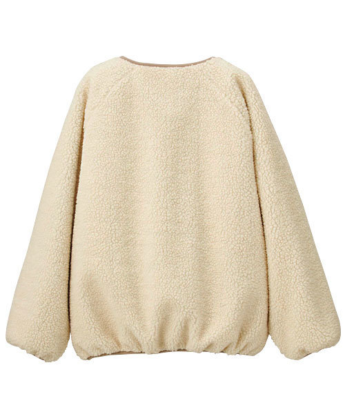 CONVERSE(コンバース)の「<コンバース>ロゴ刺しゅう入りボアブルゾン(ブルゾン・レディース・ブラック/アイボリー/ボルドー・MEDIUM/LARGE)」の15枚目の写真