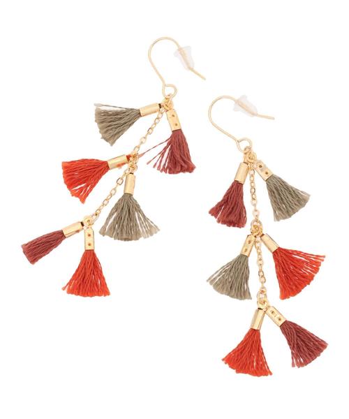 AMERICAN HOLIC（アメリカンホリック）の「タッセルピアス（ピアス（両耳用）・レディース・アイボリー/オレンジ・FREE）」の7枚目の写真