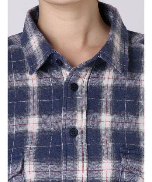 GYDA（ジェイダ）の「ユーズドチェックSH（シャツ/ブラウス・レディース・ネイビー/レッド/オフホワイト・FREE）」の16枚目の写真