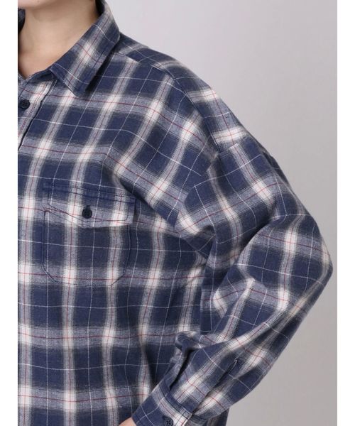 GYDA（ジェイダ）の「ユーズドチェックSH（シャツ/ブラウス・レディース・ネイビー/レッド/オフホワイト・FREE）」の7枚目の写真