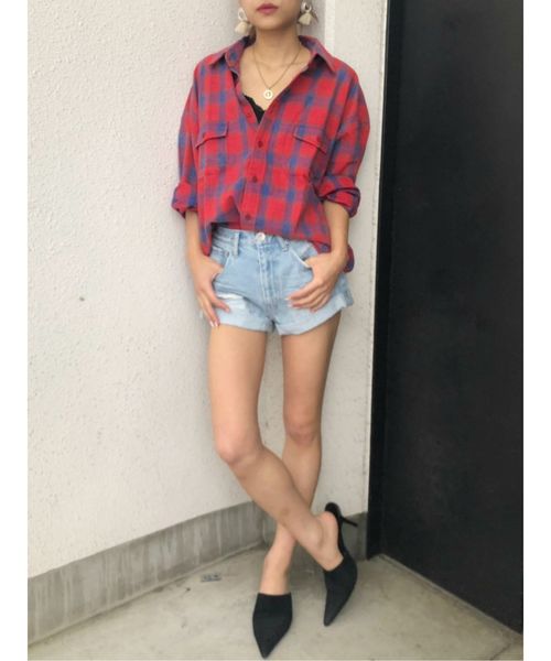 GYDA（ジェイダ）の「ユーズドチェックSH（シャツ/ブラウス・レディース・ネイビー/レッド/オフホワイト・FREE）」の8枚目の写真