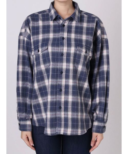 GYDA（ジェイダ）の「ユーズドチェックSH（シャツ/ブラウス・レディース・ネイビー/レッド/オフホワイト・FREE）」の4枚目の写真