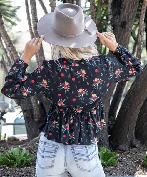 ALEXIA STAM（アリシアスタン）の「Original Flower Print Top/フラワープリントトップス（Tシャツ/カットソー・レディース・ブラック・FREE）」の5枚目の写真