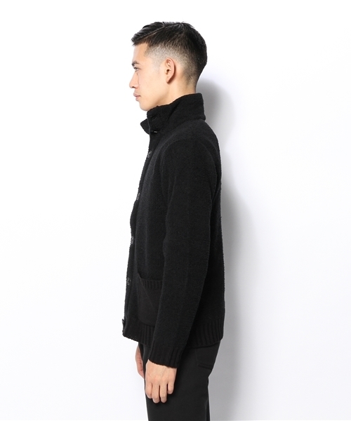 AZUL by moussy(アズールバイマウジー)の「3Gモールニットスタンド衿カーディ(カーディガン/ボレロ・メンズ・ブラック/カーキ系・MEDIUM/X-LARGE/SMALL/LARGE)」の4枚目の写真