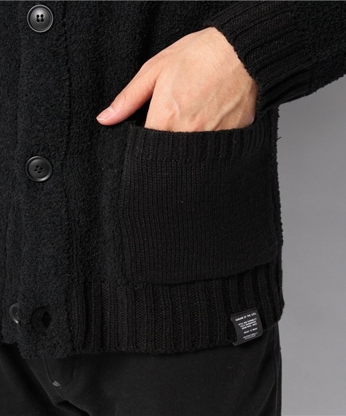 AZUL by moussy(アズールバイマウジー)の「3Gモールニットスタンド衿カーディ(カーディガン/ボレロ・メンズ・ブラック/カーキ系・MEDIUM/X-LARGE/SMALL/LARGE)」の8枚目の写真
