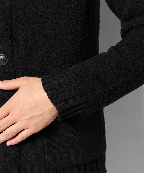 AZUL by moussy(アズールバイマウジー)の「3Gモールニットスタンド衿カーディ(カーディガン/ボレロ・メンズ・ブラック/カーキ系・MEDIUM/X-LARGE/SMALL/LARGE)」の9枚目の写真