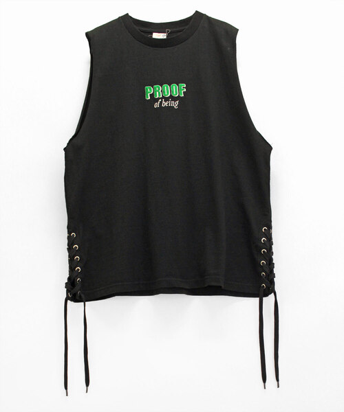 RNA(アールエヌエー)の「M1144 PROOFロゴレースアップタンク(タンクトップ・レディース・ホワイト/ブラック/レッド・MEDIUM)」の3枚目の写真