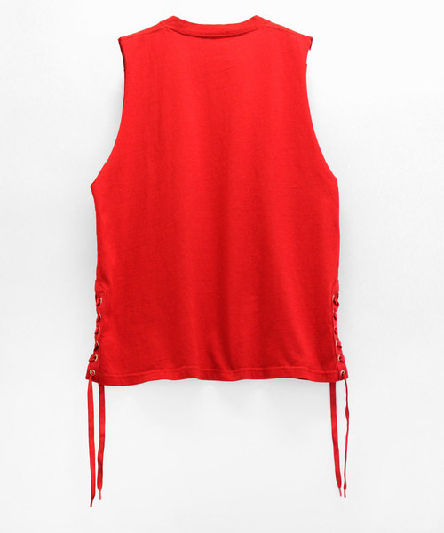 RNA(アールエヌエー)の「M1144 PROOFロゴレースアップタンク(タンクトップ・レディース・ホワイト/ブラック/レッド・MEDIUM)」の7枚目の写真