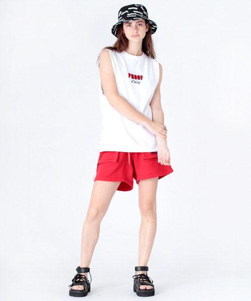 RNA(アールエヌエー)の「M1144 PROOFロゴレースアップタンク(タンクトップ・レディース・ホワイト/ブラック/レッド・MEDIUM)」の5枚目の写真