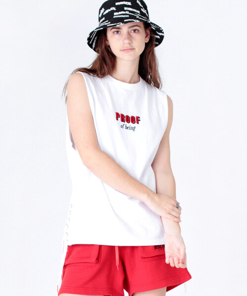 RNA(アールエヌエー)の「M1144 PROOFロゴレースアップタンク(タンクトップ・レディース・ホワイト/ブラック/レッド・MEDIUM)」の12枚目の写真